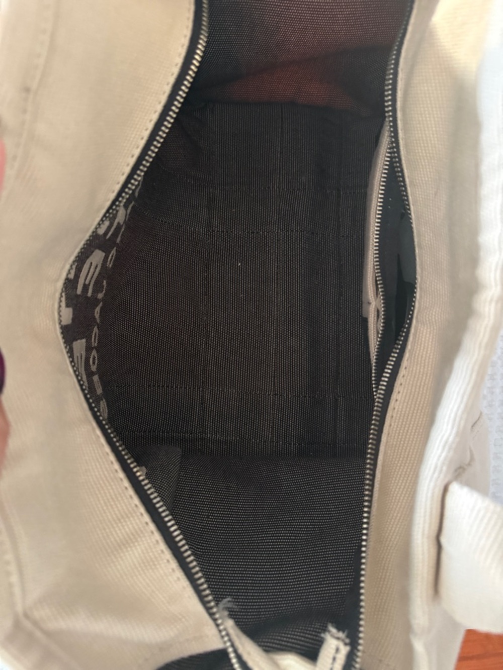 Marc Jacobs Beige Canvas 'The Tote Bag' with Black Logo - Picture 10 of 13